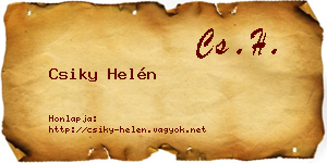 Csiky Helén névjegykártya